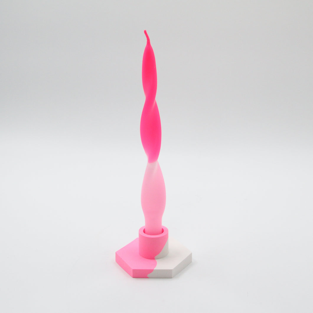 Candle Holder Pink Lady and Candle Miami Pink