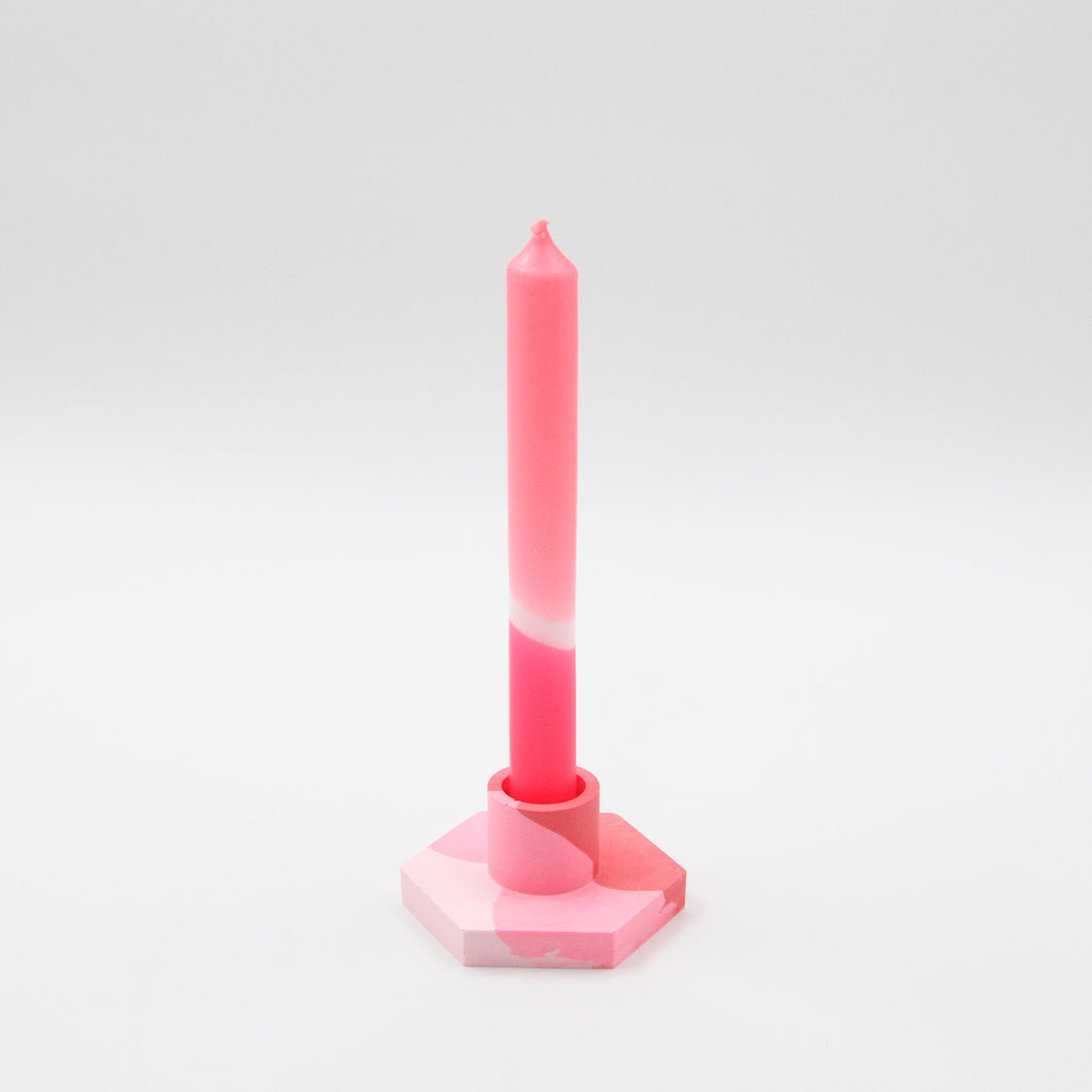Candle Holder Pink Sunrise and Candle Pink Sunrise