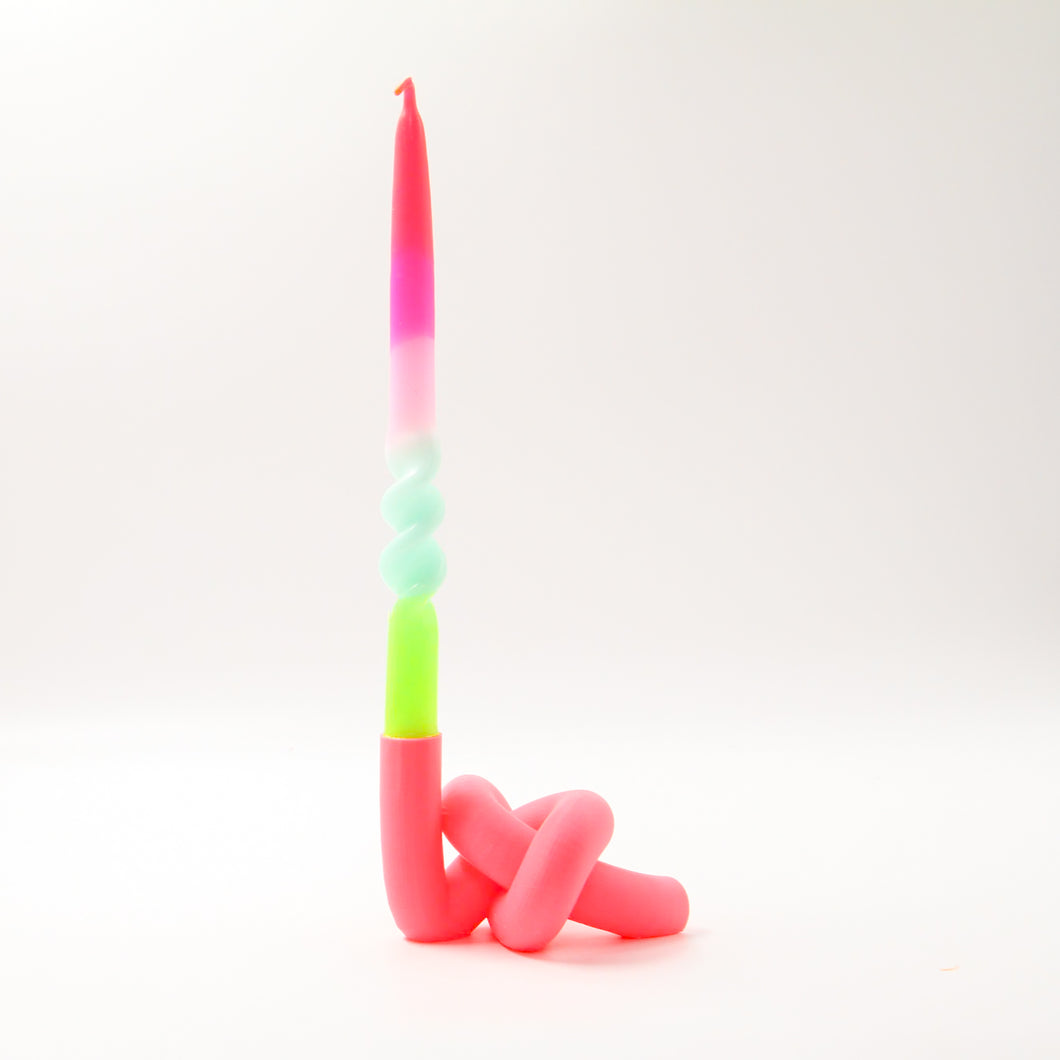 Candle Holder Knot Bubble Gum Pink