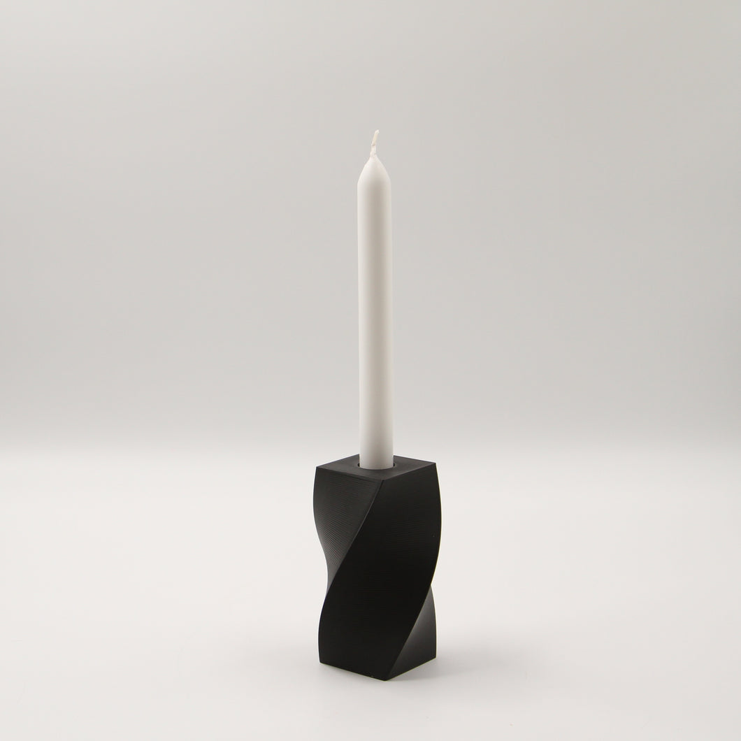 Candle Holder Swirl Black Marvel