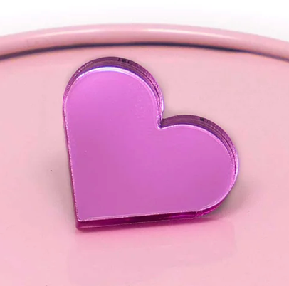 Hartjes broche roze