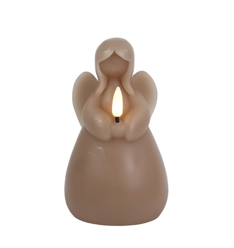 Angel LED Candle taupe