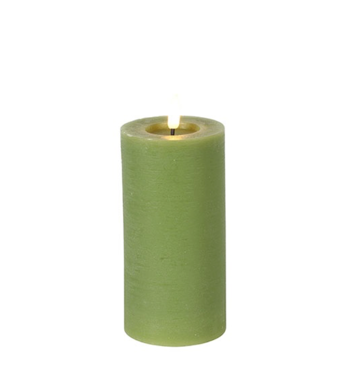 Candle rustic Ø5CM LED green