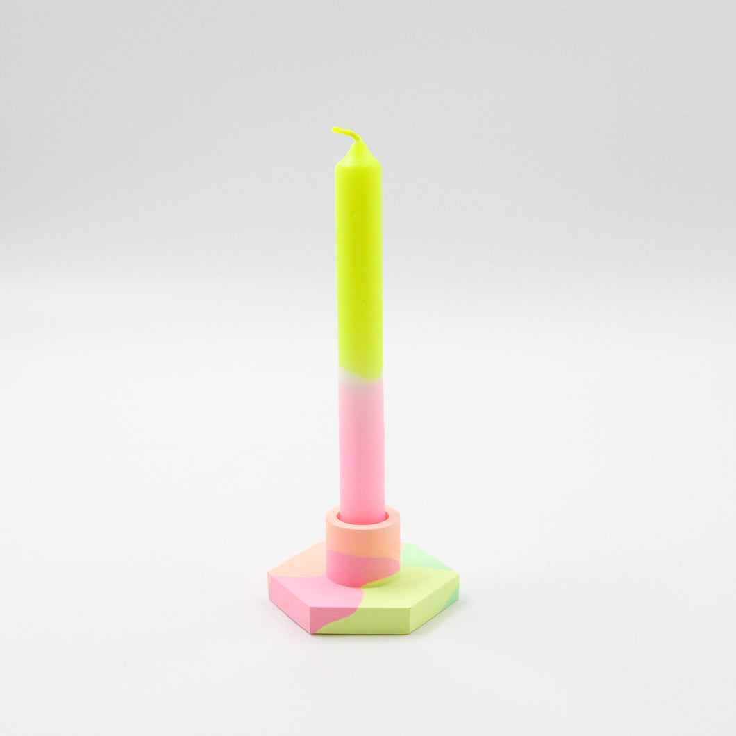 Candle Holder Neon Rollercoaster and Candle Citrus Flamingo