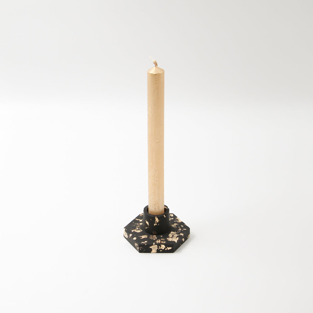 Candle Holder Black Golden Goosh and Gold Candle