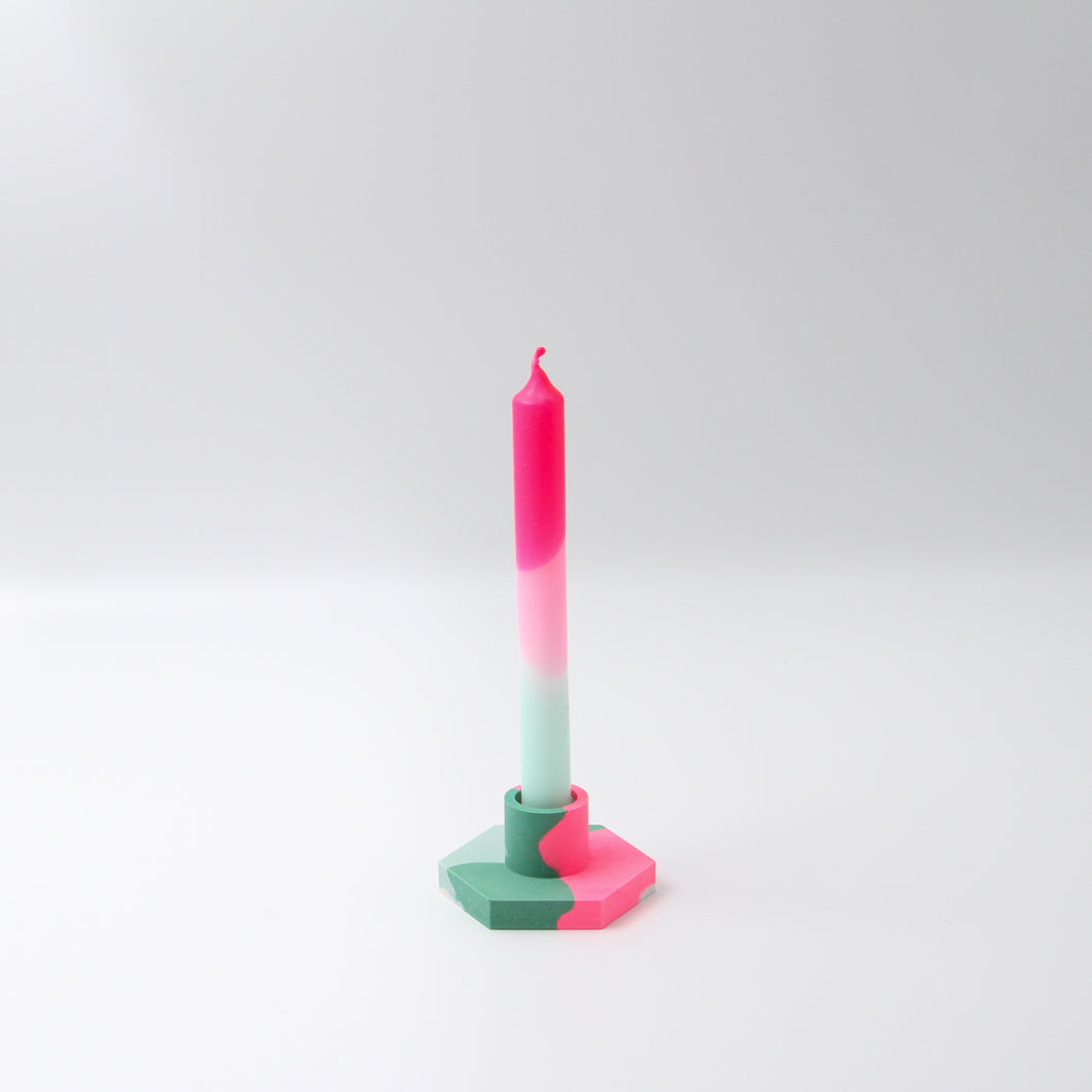 Candle Holder Papparazzi Pink and Candle Pink Peppermint